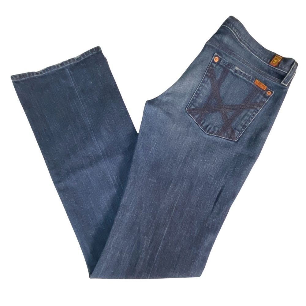 7 For All Mankind Mia Bootcut Jeans Women 32 Low Rise Medium Wash Y2K